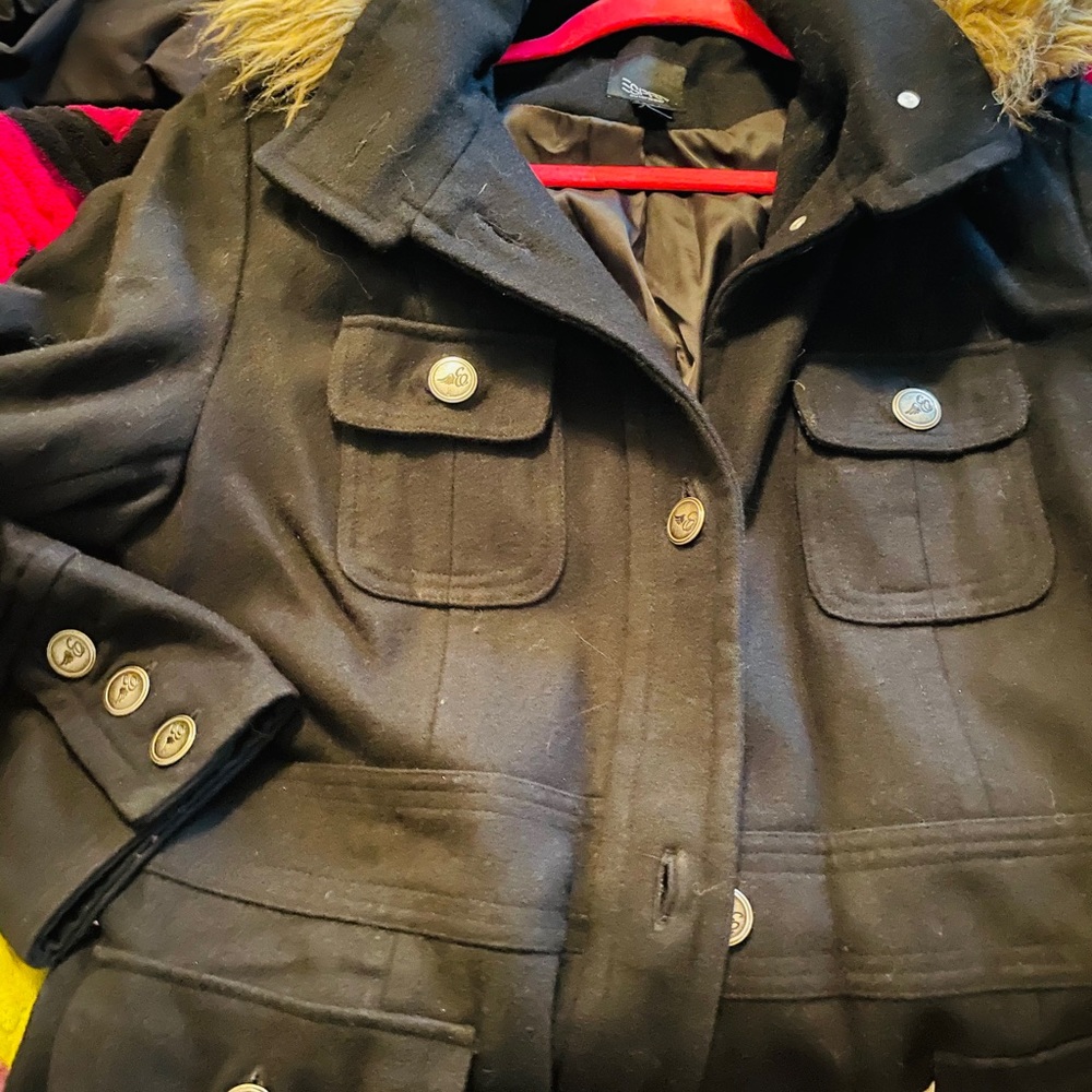 Esprit wool coat sz Large, BLK
